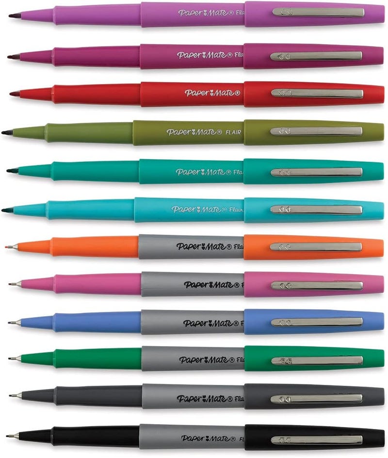 Papermate Flair Felt Tip Pen Set, Journaling Pack, Assorted Colors, Set of 12 - Image 2